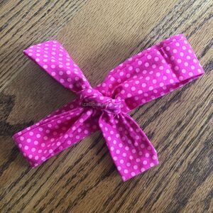 ***  Hot Pink & Pink Polka Dot Knot Headband - Thin Style   HPPDKHB  Handmade